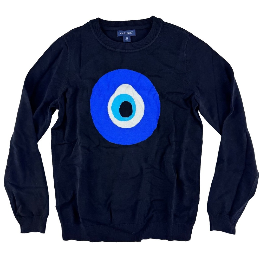 Studio Park X Alberti Popaj Icon Sweater Medium Evil Eye Black